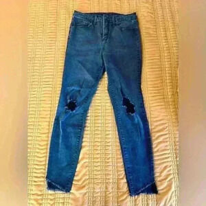 Universal Thread Distressed Black/Grey Skinny Jeans, Women’s Size 8